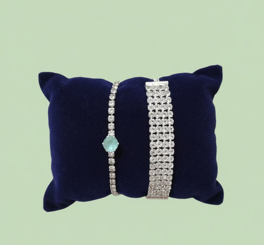 Glimmering Grace - Silver Plated (Dual) Bracelets